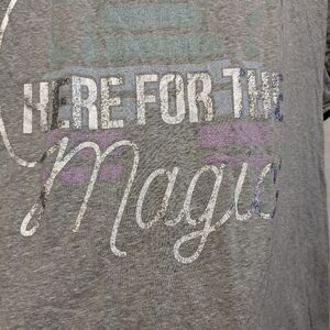 "Here for the magic" adult Disney shirt with Disney Castle. 3X A2